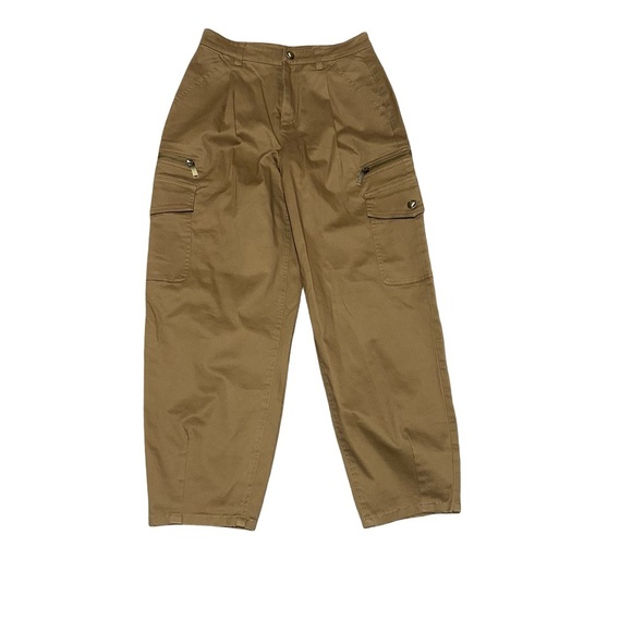 Michael Kors Tan Cropped Cargo Pants - Picture 2 of 5